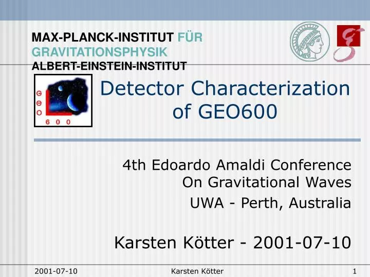 detector characterization of geo600