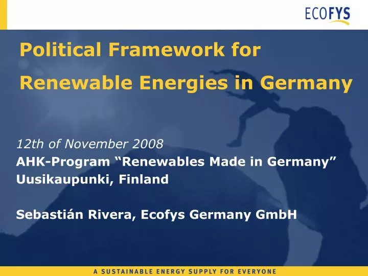 political framework for renewable energies in germany