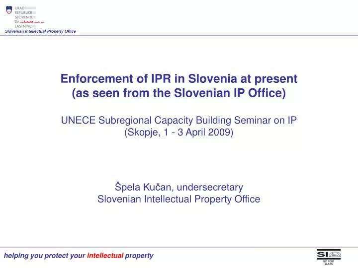 pela ku an undersecretary slovenian intellectual property office