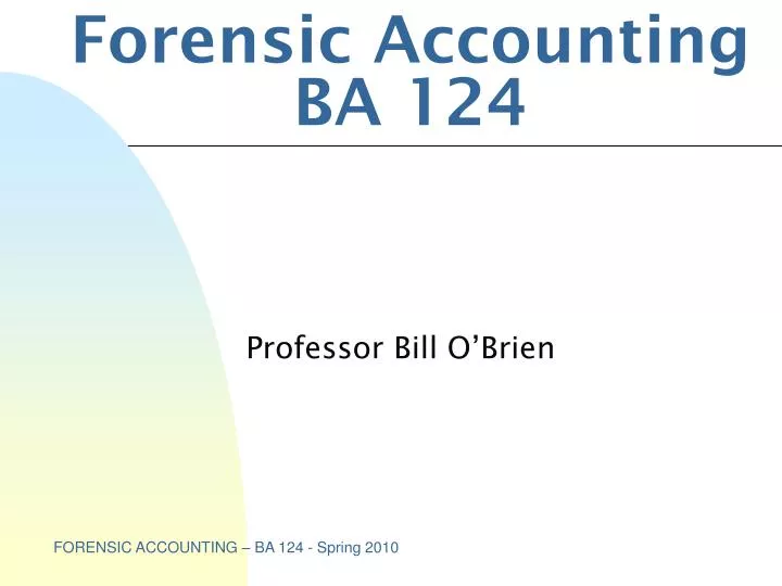 forensic accounting ba 124