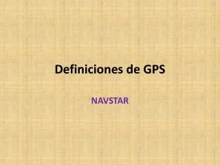 definiciones de gps