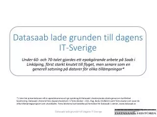 datasaab lade grunden till dagens it sverige