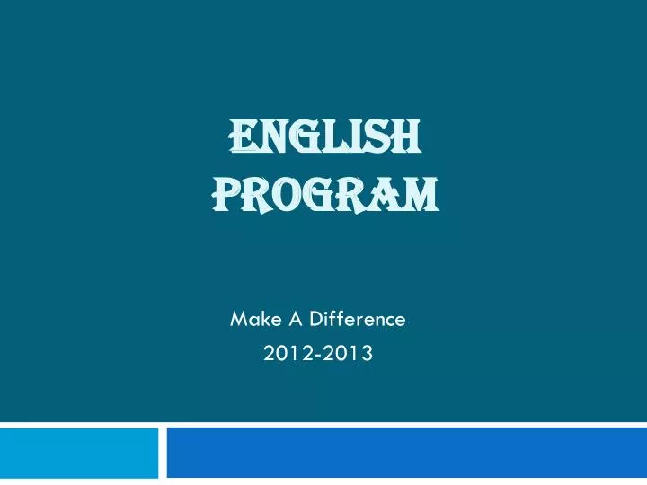 english program