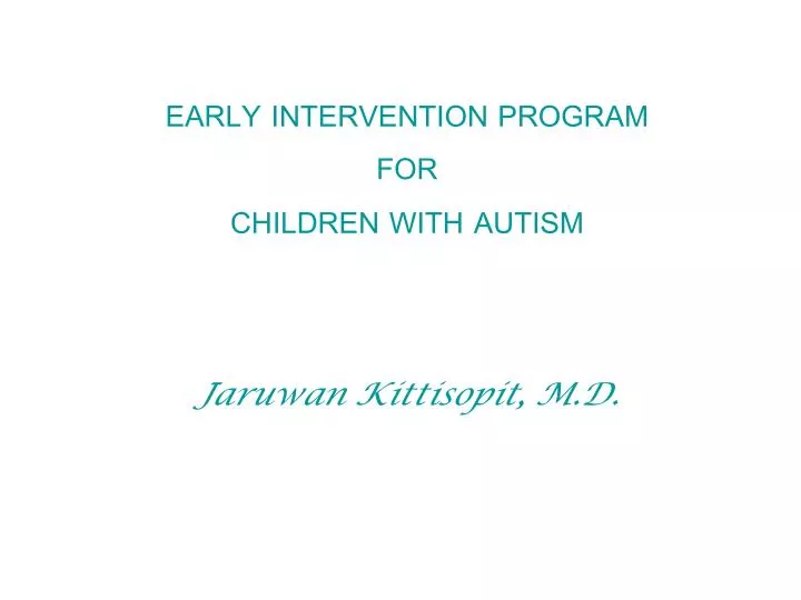 early intervention program for children with autism