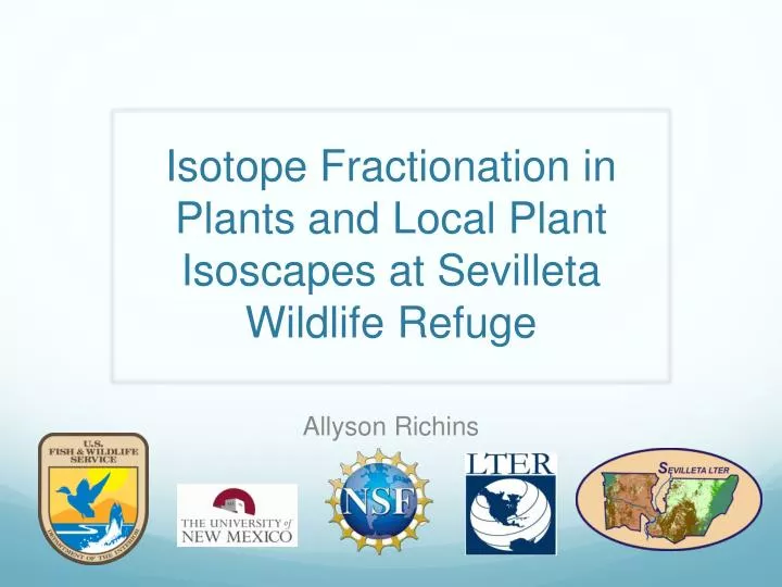 isotope fractionation in plants and local plant isoscapes at sevilleta wildlife refuge