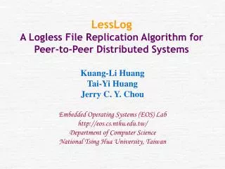 LessLog A Logless File Replication Algorithm for Peer-to-Peer Distributed Systems