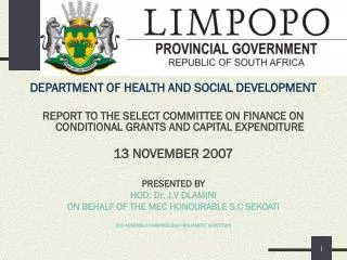 DEPARTMENT OF HEALTH AND SOCIAL DEVELOPMENT