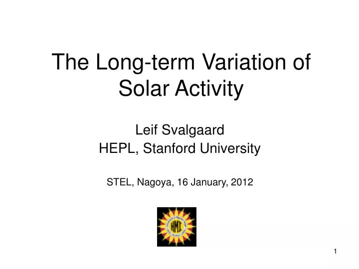 the long term variation of solar activity