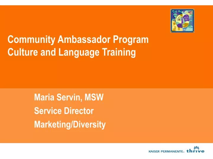 community ambassador program culture and language training