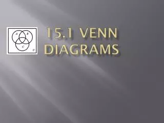 15.1 Venn Diagrams