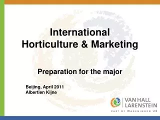 International Horticulture &amp; Marketing