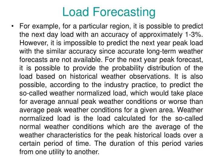 load forecasting