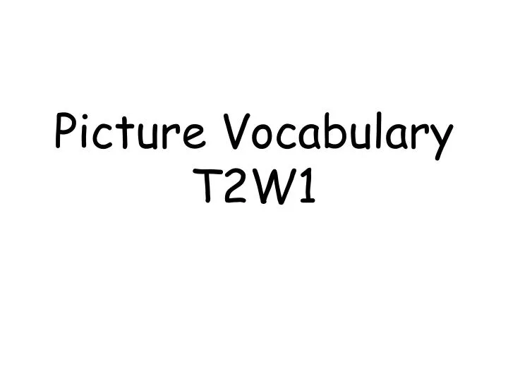 picture vocabulary t2w1