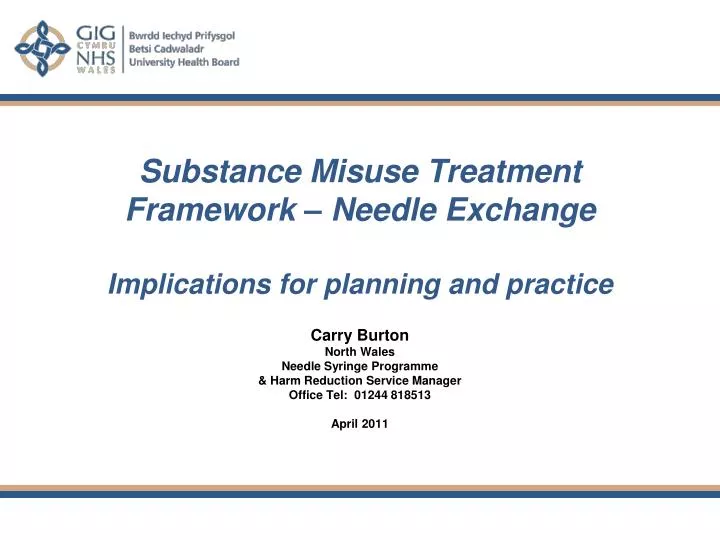 substance misuse treatment framework needle exchange implications for planning and practice