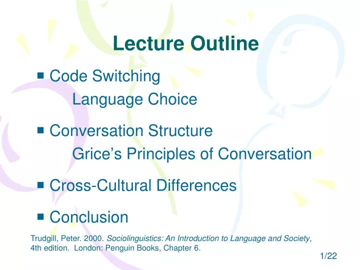 lecture outline