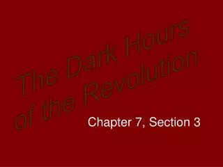 The Dark Hours of the Revolution