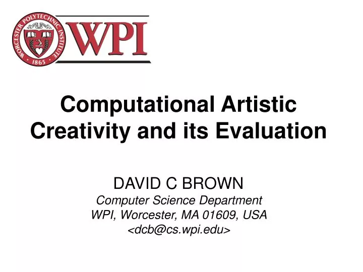 computational artistic creativity and its evaluation