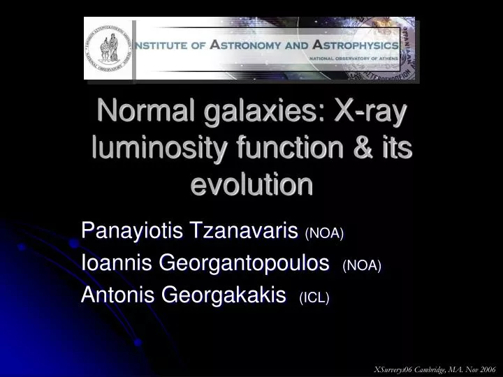 normal galaxies x ray luminosity function its evolution