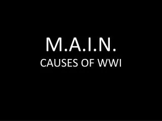 M.A.I.N. CAUSES OF WWI
