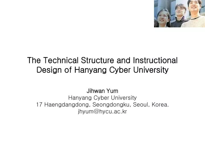 the technical structure and instructional design of hanyang cyber university