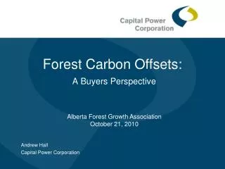 Forest Carbon Offsets: A Buyers Perspective