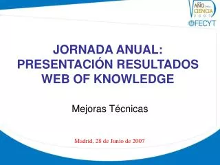 jornada anual presentaci n resultados web of knowledge