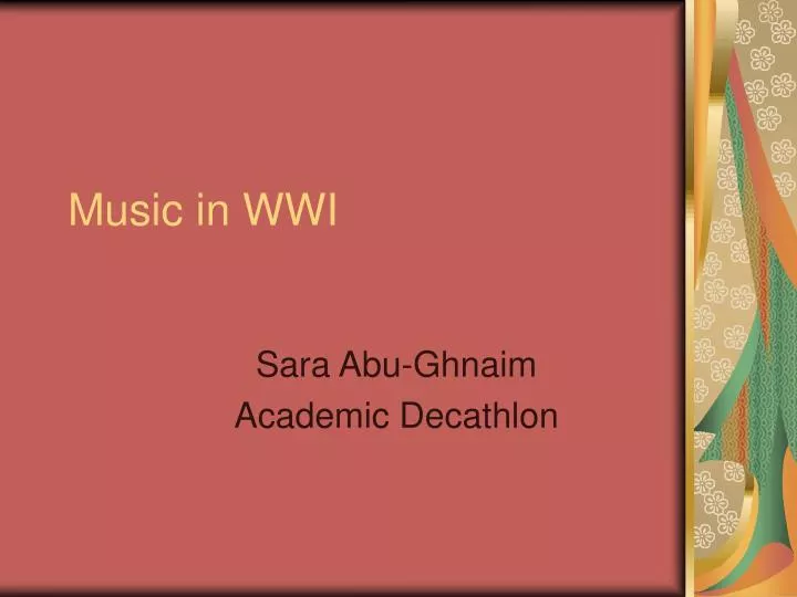 music in wwi