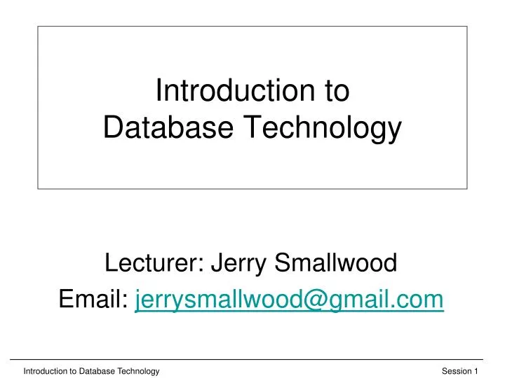 introduction to database technology