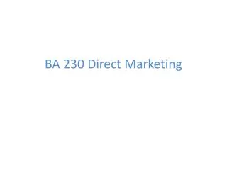 BA 230 Direct Marketing