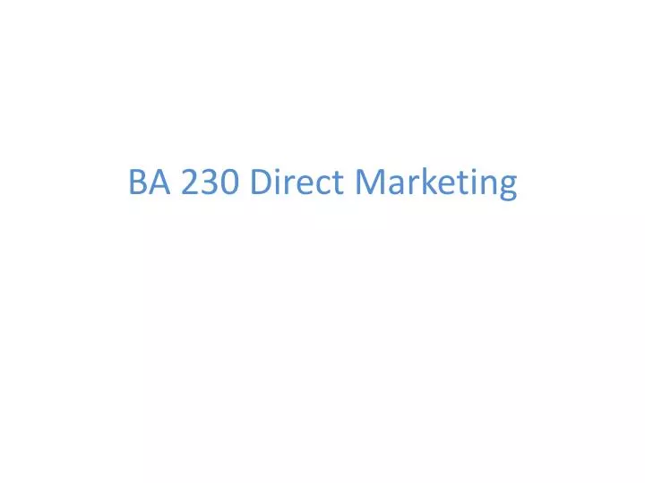 ba 230 direct marketing