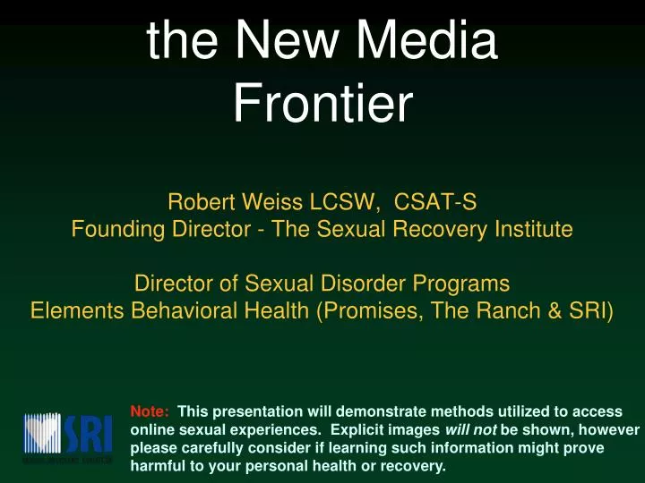 sex addiction and the new media frontier