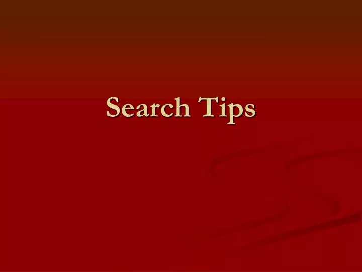 search tips
