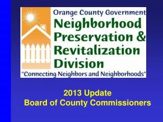 2013 Update Board of County Commissioners