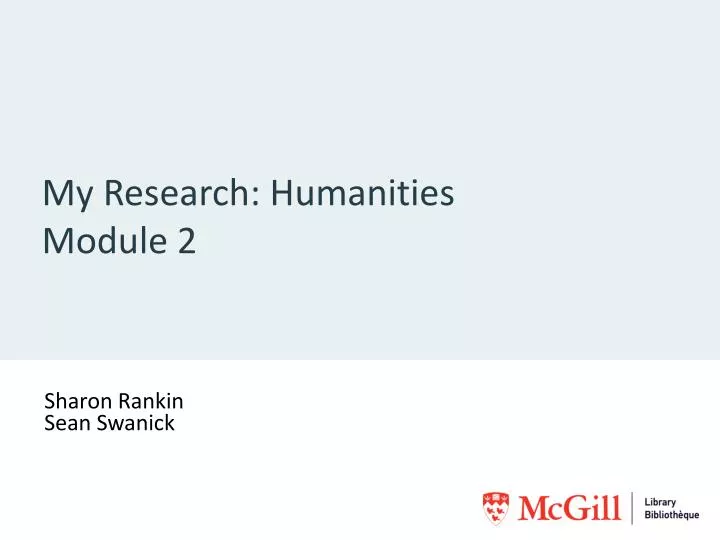my research humanities module 2