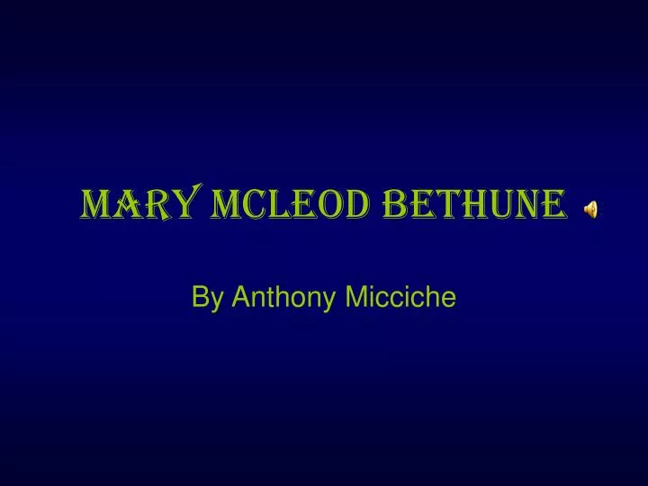 mary mcleod bethune