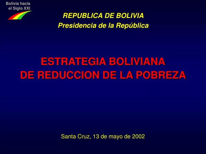 estrategia boliviana de reduccion de la pobreza