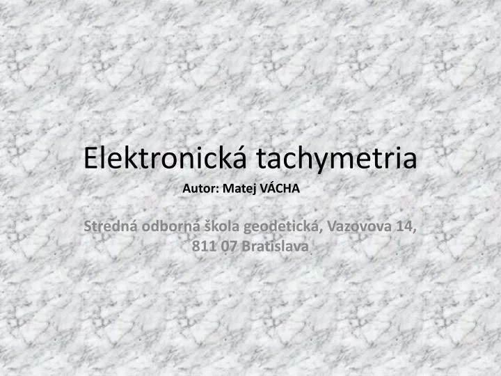 elektronick tachymetria