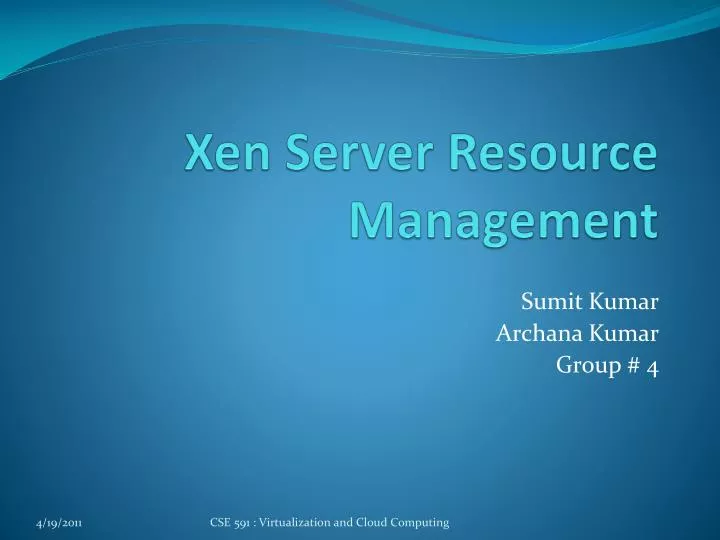 xen server resource management