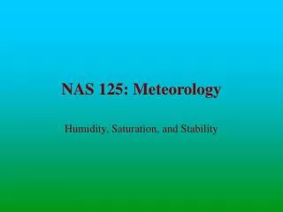 NAS 125: Meteorology