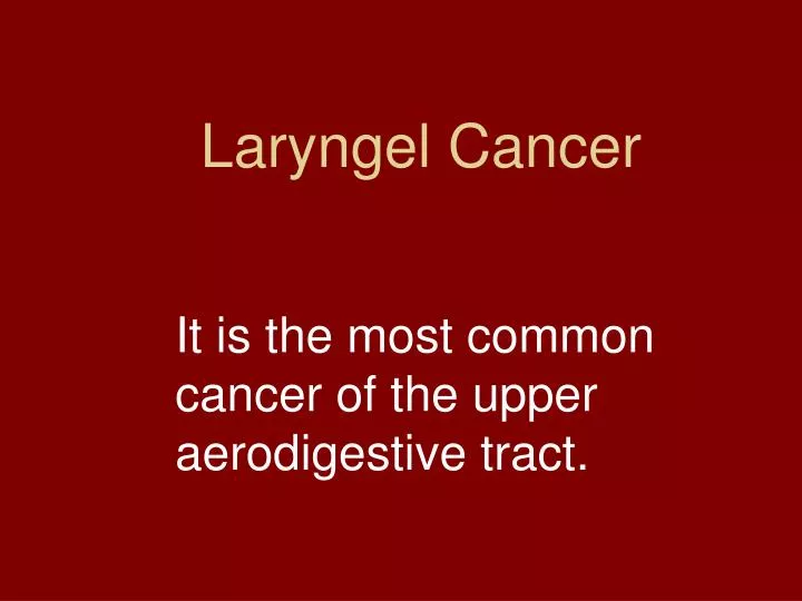 laryngel cancer
