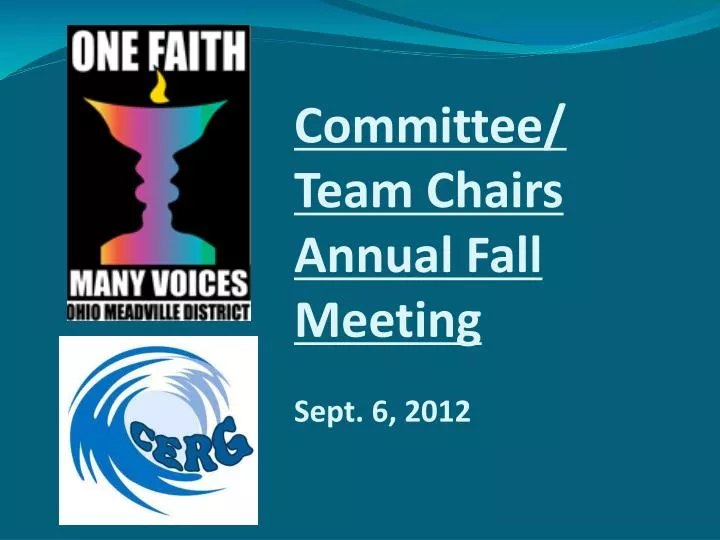 committee team chairs annual fall meeting sept 6 2012
