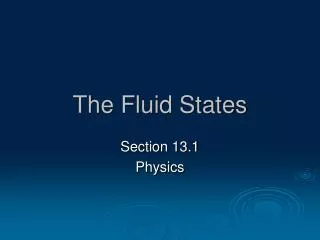 The Fluid States