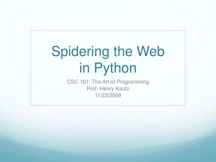spidering the web in python