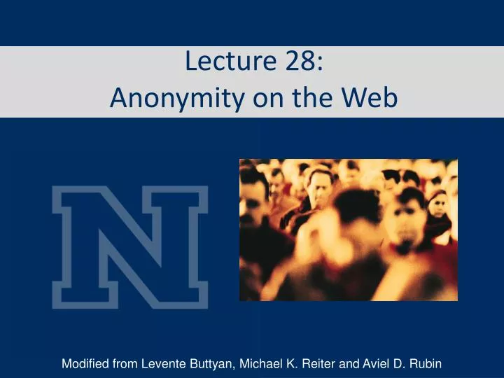 lecture 28 anonymity on the web