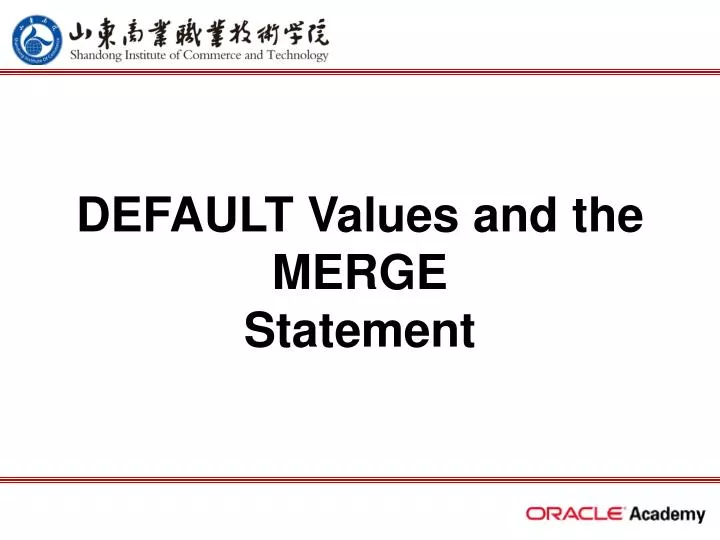 default values and the merge statement