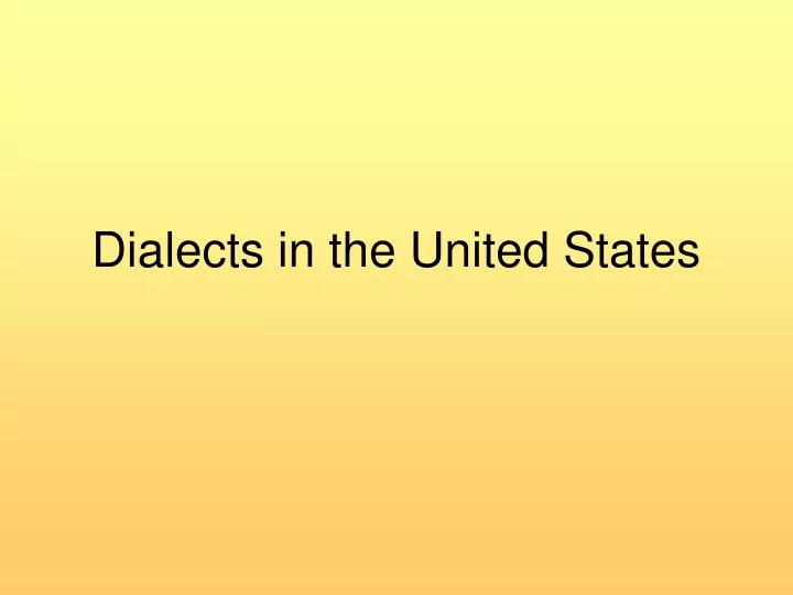 dialects in the united states