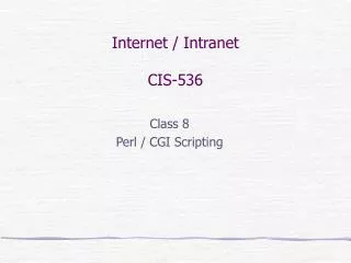 Internet / Intranet CIS-536