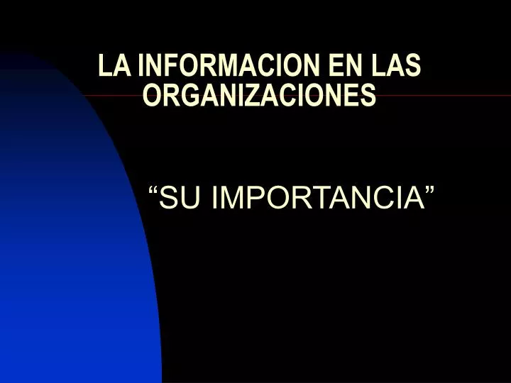 la informacion en las organizaciones