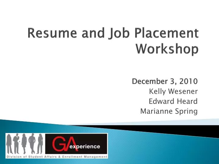 resume and job placement workshop