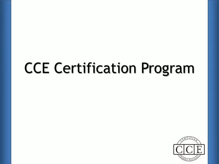 cce certification program